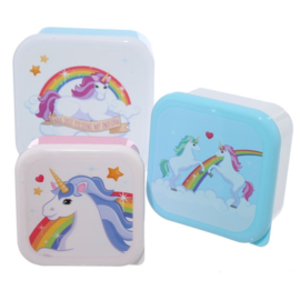 Snackboxen / snackdoosjes set 'unicorn'