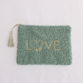 Teddy tasje 'LOVE' groen