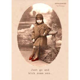 Kaartje 'Just go and kick some ass' (Min. van Unieke Zaken)