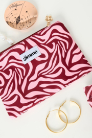 Tasje golven bordeaux/roze