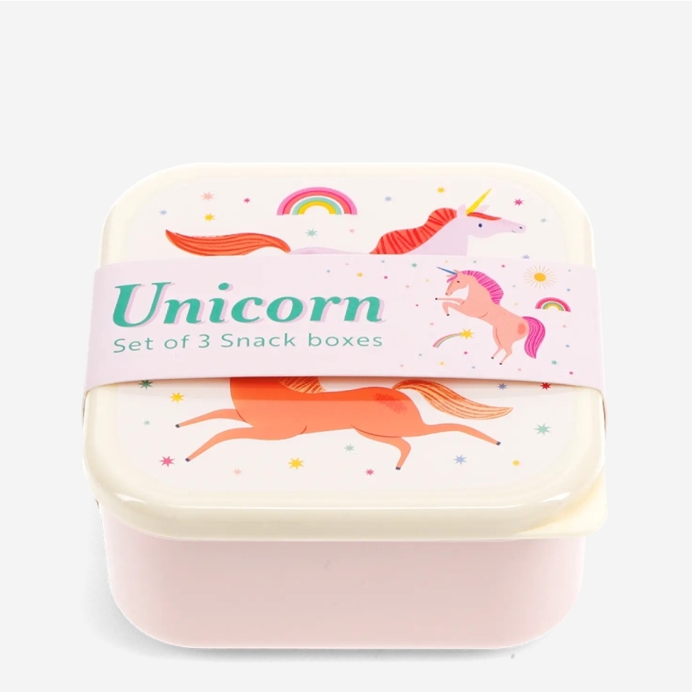 Snackboxen / snackdoosjes set 'Eenhoorn / unicorn'