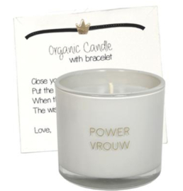 Geurkaars met wensarmband 'Powervrouw' (My Flame)