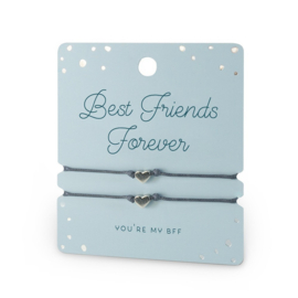 Armband met hartje 'Best friends forever' (2 stuks)