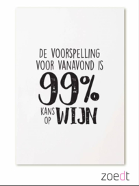 Kaartje '99% kans op wijn'