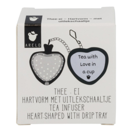 Theezeef hartvorm met uitlekschaaltje