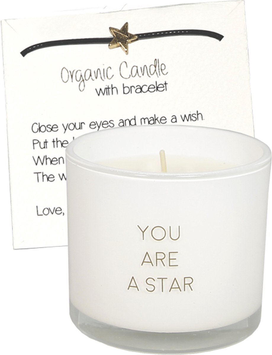 Geurkaars met wensarmband 'You are a star' (My Flame)