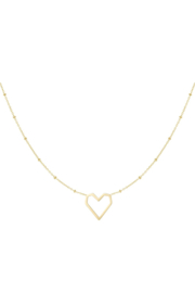 Halsketting open hart goud