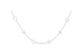 Halsketting '6 figuurtjes' zilver