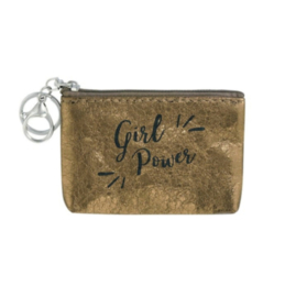 Portemonnee/sleutelhanger 'Girl power' brons