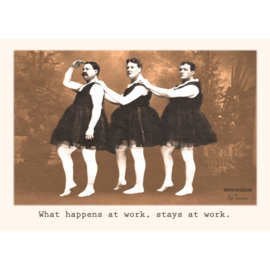 Kaartje 'What happens at work, stays at work' (Min. van Unieke Zaken)