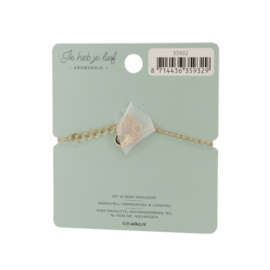 Hartarmband goud 'Voor altijd in mijn hart'