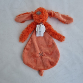knuffeldoekje/doudou konijn Richie Rabbit oranje/terracotta (met of zonder naam)