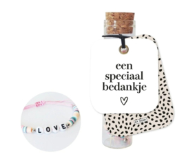 Wensbuisje met kralenarmband 'You're a limited edition ♥'