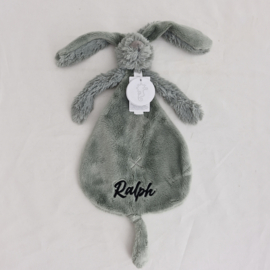 knuffeldoekje/doudou konijn Richie Rabbit grijs (met of zonder naam)