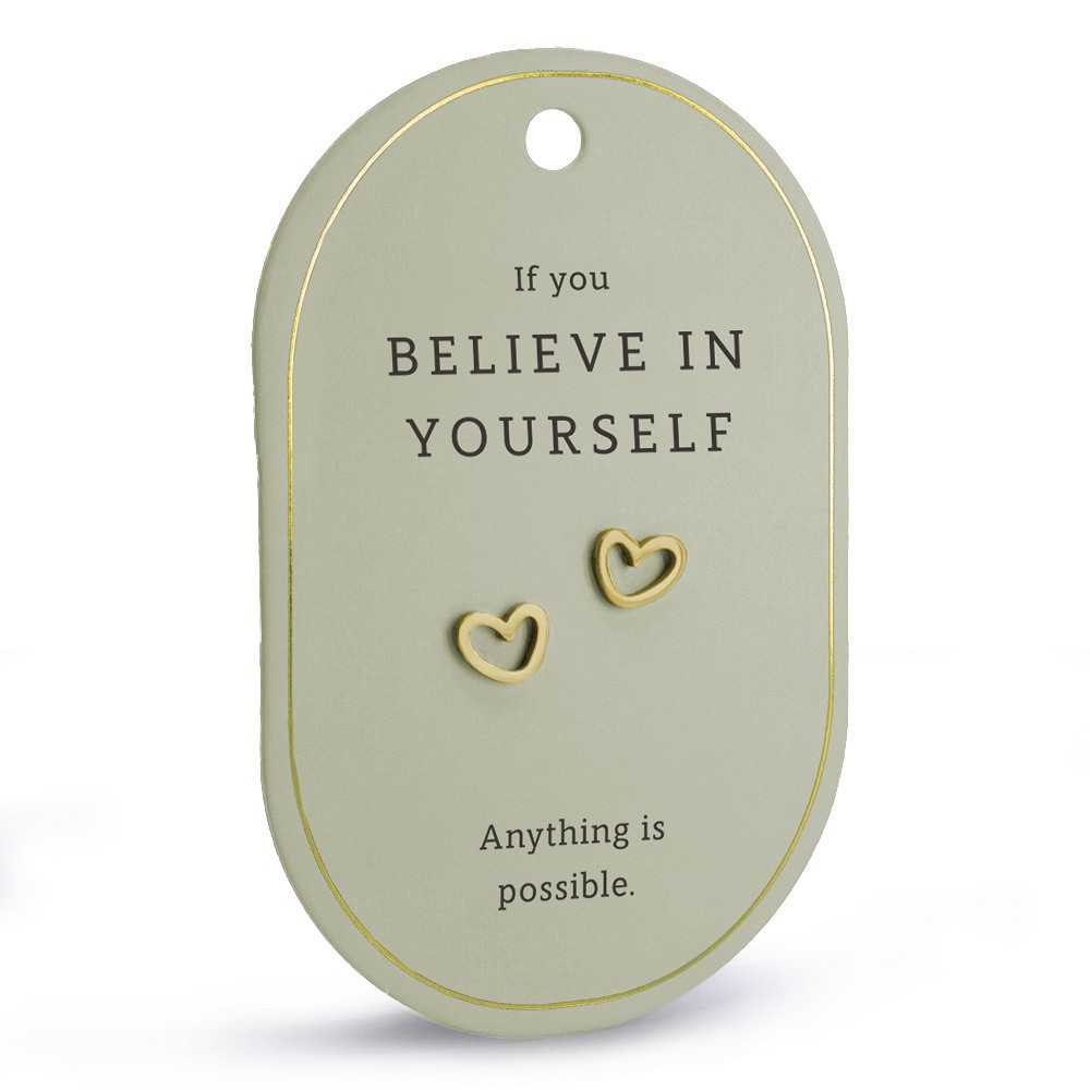 Hartoorbellen goud 'Believe in yourself'