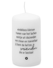 Kaars met gedicht 'Liefste vriendin'