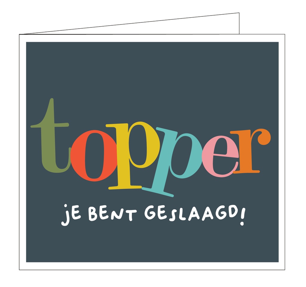 Dubbele kaart 'Topper, je bent geslaagd!' (envelop inbegrepen) (Mailbox)