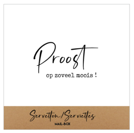 Servetten vierkant 'Proost op zoveel moois' (Mail-Box)