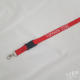 Keycord / lanyard met naam of tekst (verschillende kleuren)