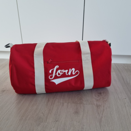 Sporttas XL rood met naam