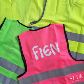 Veiligheidshesje fluo roze (met rits)