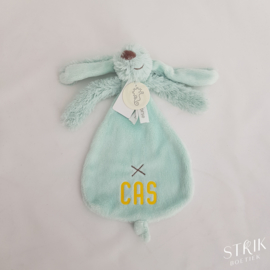 knuffeldoekje/doudou konijn Richie Rabbit mint (met of zonder naam)