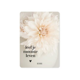 Kaart met envelop 'Leef je mooiste leven ♥'