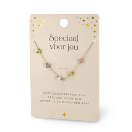 Halsketting edelsteen 'Speciaal voor jou'