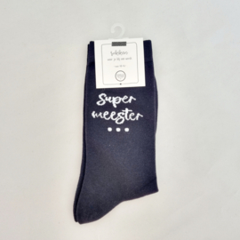 Sokken 'Super meester' (in geschenkverpakking)