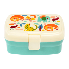 Brooddoos / lunchbox met vakjes 'wild wonders'