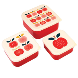 Snackboxen / snackdoosjes set 'Vintage appel'