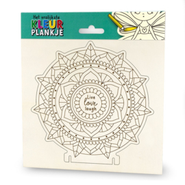 Kleurplankje / mandala Live Love Laugh