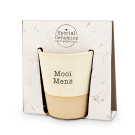 Keramische beker 'Mooi mens'