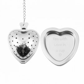 Theezeef hartvorm met uitlekschaaltje