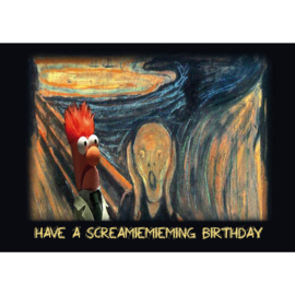 Kaartje 'Have a screaming birthday' (Min. van Unieke Zaken)