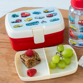 Brooddoos / lunchbox met vakjes 'Road trip'