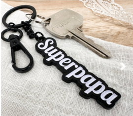 Metalen sleutelhanger 'Superpapa'