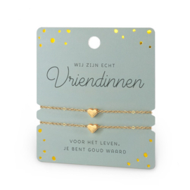 Armbanden goud 'Vriendinnen' (2 stuks)