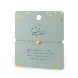 Hartarmband goud 'Lieve zus'