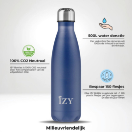 Drinkfles/thermosfles IZY blauw mat