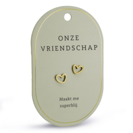 Hartoorbellen goud 'Onze vriendschap'
