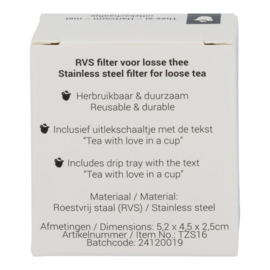 Theezeef hartvorm met uitlekschaaltje