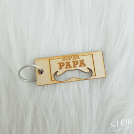 Sleutelhanger hout 'Superpapa'