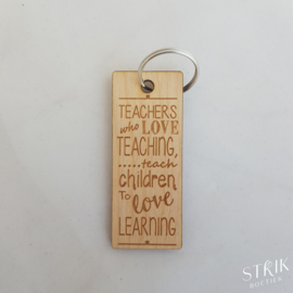 Houten sleutelhanger superjuf/super meester/teachers