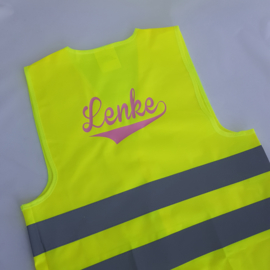 Veiligheidshesje / fluo vestje kind en tiener met naam