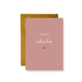Kaartje 'Heel veel beterschap' (envelop inbegrepen)