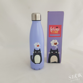 Thermosfles/drinkfles 'Feline Fine cat'