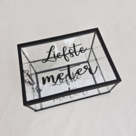 Glazen juwelendoos 'Liefste meter'