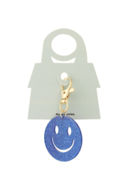 sleutelhanger smiley blauw