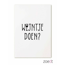 Kaartje 'Wijntje doen?'